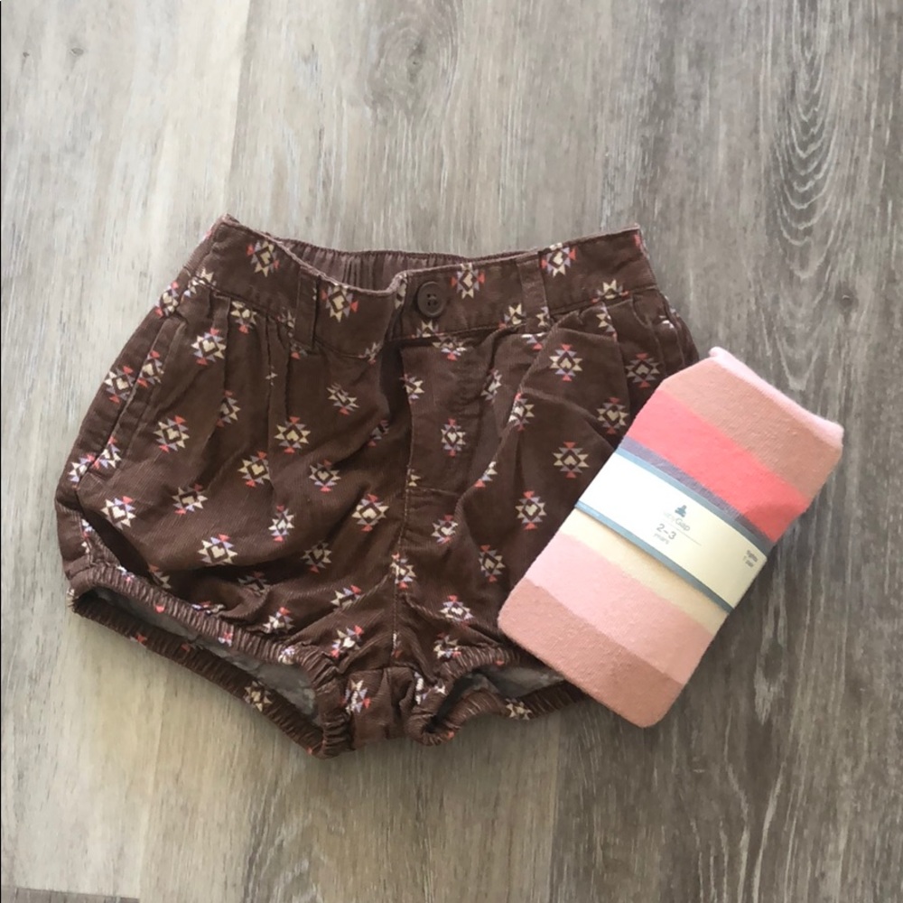 Gap dessert rose shorts and tights set
